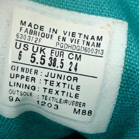 Converse Chuck Taylor All Star Junior Size 6 Aqua Teal Turquoise Ruffle - Picture 10 of 10